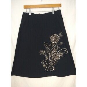 Zero Zero Size Small Black A-line Skirt Sequins Beads Embroidery Floral